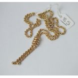 A rope chain necklace - hallmarked 9ct - 4.4gms