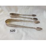 Two pairs of Irish tongs, one pair - Dublin 1818 by IS