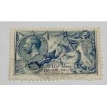 1919 seahorse 10/- light canc B.W.Ptg fine stamp