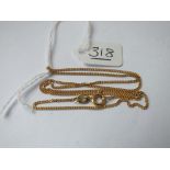 A flat link neck chain in 18ct gold - 2.5gms