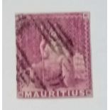 Mauritius 1859 SG29 (9d) imperf - 4 margins fased c. £225