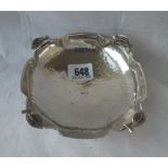 A continental (925 standard) leaf decorated hammered dish - 5.5"DIA - 128gms