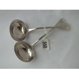 A pair of Exeter OEP ladles with crested terminals - 1849 by ES