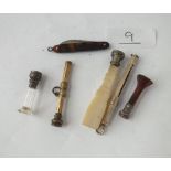A bag containing seals, tooth pick & pencils