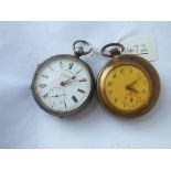 Two silver gents pocket watches both with seconds sweep