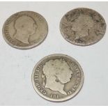 Shillings 1817, 1826 and 1834 (x3)
