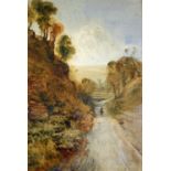 Bernard EVANS RI - Road to Parish Church near Harrogate - 20" x 14" - signed and inscribed