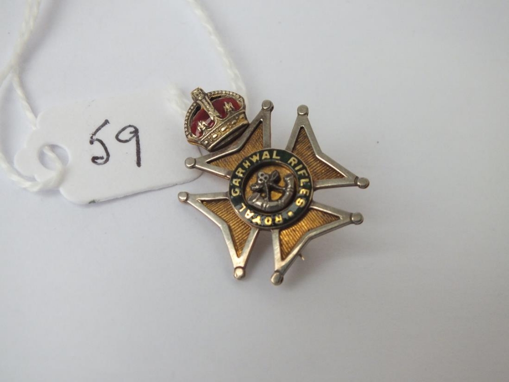 Another military brooch (Royal Carrwal Rifles) in 9ct - 4.6gms - Image 4 of 4
