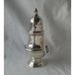 A baluster-shaped sugar caster with urn finial - 6" high - London 1934 - 165gms