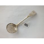 A Georgian fiddle pattern sugar sifter spoon - London 1821 by Eley & Fern