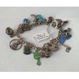 A silver charm bracelet