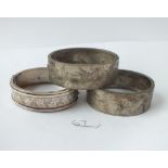 1 x silver & 2 metal wide bracelets