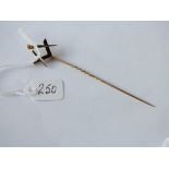 An antique enamel & diamond set memorial stick pin - William Mazfield 1855, died Sept 20 aged 76