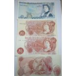 £5 note and three 10 shilling notes