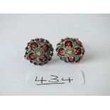 A pair of Italian micro mosaic earrings