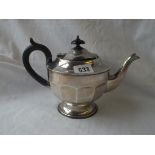 A circular teapot with paneled sides - Sheffield 1933, 450 gms. all in