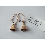 A pair of bell earrings in 9ct - 1.1gms