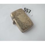 Another vesta case engraved with scrolls around a vacant cartouche - Chester 1909 by J & C