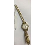 LADIES ROTARY GOLD COLOURED WATCH ON BRACELET STRAP