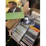 LARGE QTY OF CD's IN CARTONS & WICKER BASKETS, CARTON WITH LP's