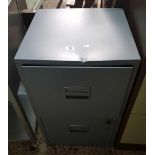 GREY METAL 2 DRAWER FILING CABINET