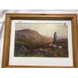 WILLIAM HENRY DYER, VIEW OF BENNETT'S CROSS, DARTMOOR, WATERCOLOUR, SIGNED `