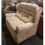 A WING BACK & BUTTON BACK 2 SEATER SETTEE