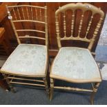 2 GILT PAINTED & UPHOLSTERED BEDROOM CHAIRS