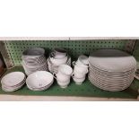 SHELF OF WHITE BAVARIAN TEA & DINNER WARE & SHELF OF NORITAKE TEA WARE ETC