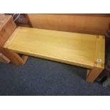 MODERN LIGHT OAK NARROW COFFEE TABLE 3FT 8'' LONG