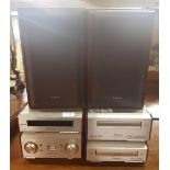 TECHNICS MINI HI-FI SYSTEM WITH SEPARATE SPEAKERS (SOLD AS SEEN, NO CABLES)