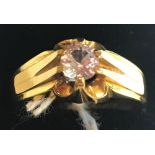 9ct GOLD SOLITAIRE GYPSY RING SIZE 'U' 3.8g