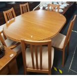 MODERN DRAW LEAF DINING TABLE, 4 CHAIRS & 2 CARVERS BY CAXTON ( EXCELLENT CONDITION)