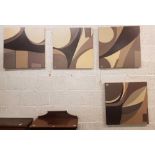 SET OF 4 ABSTRACT FIA ON WOOD BY MARGIE HAYES (2003)