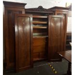 LARGE AND IMPRESSIVE MAHOGANY QUADRUPLE FITTED WARDROBE - LINEN PRESS WITH CENTRAL CHEST OF 2 LONG &
