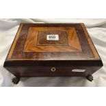 SMALL WOODEN INLAID JWL CASKET WITH EARRINGS