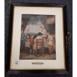 19TH CENTURY PEARS PRINT, THE COTTAGE DOOR BY GEORGE MORLAND