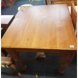 GOOD HEAVY PINE SQUARE BREAKFAST TABLE