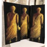 SET OF 3 FRAMED CANVAS OIL FIA OF ETHNIC FIGURES