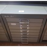 GREY METAL BISLEY 8 DRAWER CABINET 12£ TALL