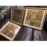 QTY OF F/G PICTURES & 3 F/G EASTERN SILK QUILT FRAMES WITH GILT THREAD