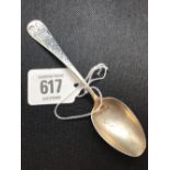 PATTERNED EDWARD VII SIL TEA SPOON - B'HAM 1903