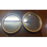 PAIR OF SMALL ANTIQUE GILT FRAMED OVAL MIRRORS