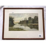 VICTORIAN WATERCOLOUR ''ON THE THAMES, NEAR MORTLAKE''