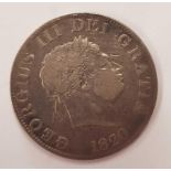 GEORGE III SIL HALF CROWN 1820 FINE