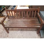 TEAK WOOD FUR BENCH APPROXIMATELY 4FT WIDE