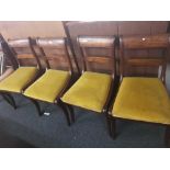 SET OF 4 GOOD QUALITY UPHOLSTERED MAHOGANY DINING CHAIRS