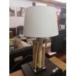 MODERN DRIFT WOOD TABLE LAMP & SHADE