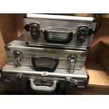 3 BRUSHED ALUMINIUM SECURITY TRAVEL CAMERA CASES