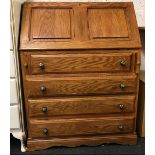 GOOD QUALITY MODERN PINE FITTED BUREAU WITH 4 DRAWERS